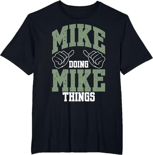 Vista 18 de Camiseta divertida de Mike Doing Mike Things Mike Birthday, Negro