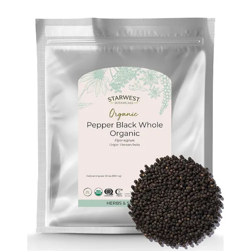 Vista 7 de Starwest Botanicals Pimienta orgánica negra molida media, bolsa de 1 libra