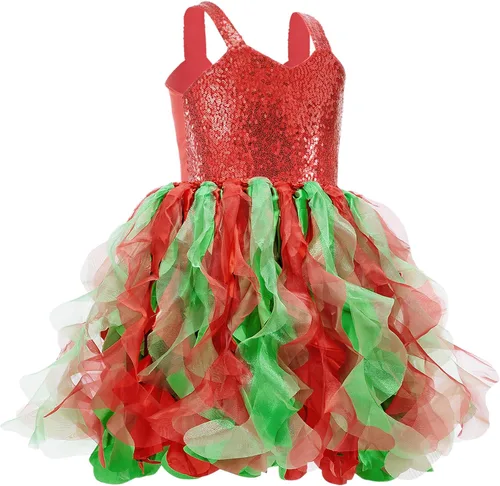 Vista 2 de Suppromo Vestido tutú para niñas pequeñas, fiesta de cumpleaños, vestido de tul con lentejuelas brillantes para niñas pequeñas, concurso