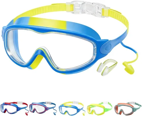 Vista 13 de Teamoda Gafas de natación antivaho con clip de nariz y tapones para los oídos
