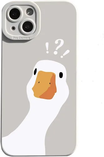 Vista 7 de Casechics Funda compatible con iPhone, bonita funda mate de silicona con diseño de pato Doubt Dud, protección para el lente de la cámara, suave a