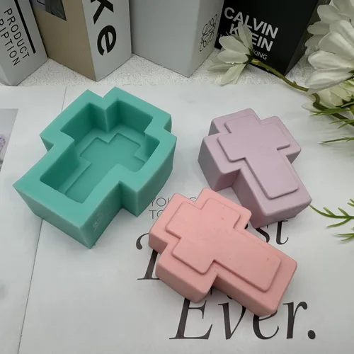 Vista 4 de GreatMold - Molde de jabón de silicona suave con diseño cruzado para hacer jabón hecho a mano, moldes de chocolate para tartas de grado alimenticio