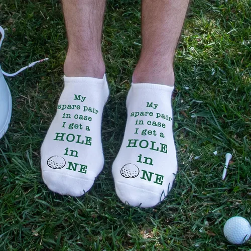 Vista 9 de Divertidos calcetines de golf con texto, grandes regalos para los amantes del golf, divertidos calcetines invisibles para hombres y mujeres