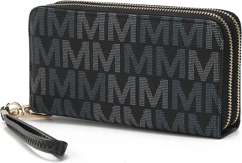 Vista 47 de MKF Collection Mia K - Cartera de pulsera para mujer, pequeña cartera de cuero vegano para tarjetas de crédito con cremallera y bolsillo