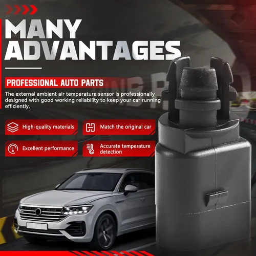 Vista 4 de Sensor de temperatura del aire ambiente exterior con enchufe compatible con Audi A4 A6 A7 Q5 Q7 compatible con VW Golf Jetta Passat