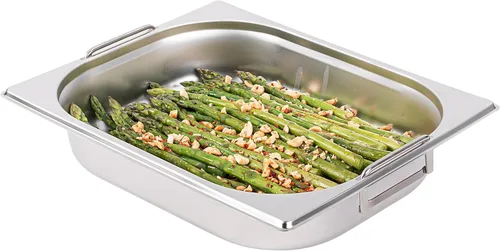 Vista 24 de Restaurantware Met Lux - Bandeja de mesa de vapor de 7 x 6.4 x 2.5 pulgadas, 1 sexto sartén de hotel, bandeja de acero inoxidable plateado profundo