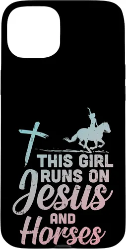 Vista 9 de Funda de regalo para iPhone 16 Girl Runs Jesus Horses Christian Horseback Equestre