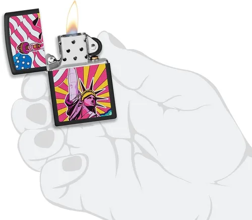 Vista 54 de Zippo encendedores con la bandera de EE. UU.