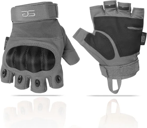 Vista 8 de Glove Station - Guantes tácticos de nudillos sin dedos para hombre - Guantes de motocicleta para tiro táctico, Airsoft, caza, trabajo policial