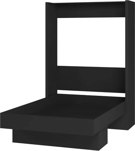 Vista 14 de Cama de pared Murphy Twin de fácil elevación en color negro con estante
