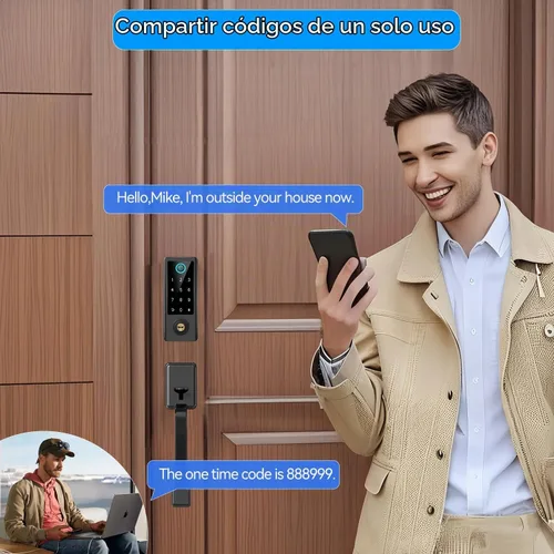 Vista 7 de BEBASIA - Cerradura de puerta de huella digital para puerta delantera