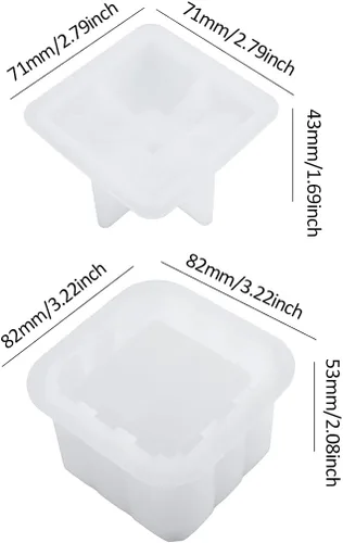 Vista 7 de Caja de cubo facetada molde de resina con tapa, caja de baratijas, molde de joyería de caramelo, soporte para bolígrafo, molde epoxi para resina UV
