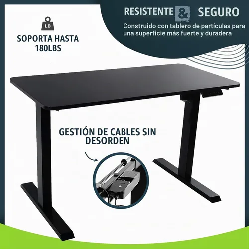 Vista 7 de TechOrbits Marco de escritorio eléctrico de pie de 47 x 24 pulgadas, estación de trabajo motorizada, escritorio de pie de dos patas con ajustes