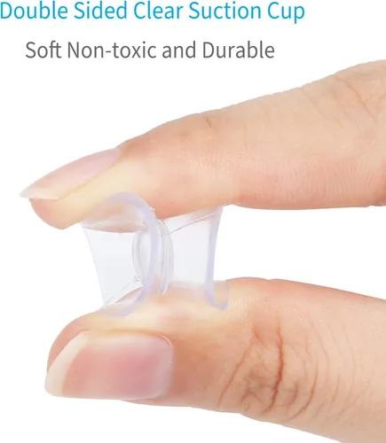 Vista 3 de Pawfly Paquete de 20 ventosas de doble cara de 0.8 pulgadas de PVC transparente de plástico para espejo de mesa de vidrio