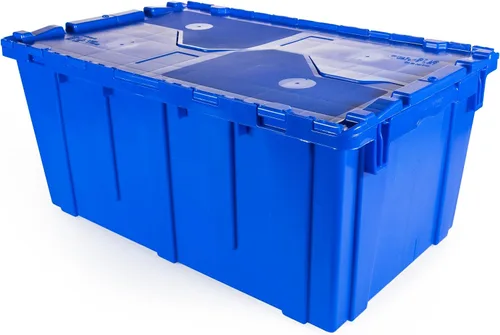 Vista 9 de IDL Packaging Bolsa de plástico industrial de 10 galones con tapas con bisagras, color azul, paquete de 1 – Contenedor grande resistente de 22