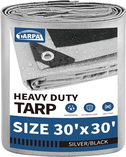 Vista 23 de TARPAL Lona 4x8 Pies Lonas Pequeñas Resistentes Impermeables 10mil Cubierta Protectora Multiusos Impermeable, Protección contra la Nieve o los Rayos