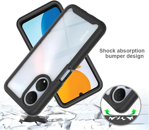 Vista 6 de Funda protectora para Honor X7, protección de doble capa para Honor X7, parachoques delantero de PC + cubierta trasera antideslizante combinación