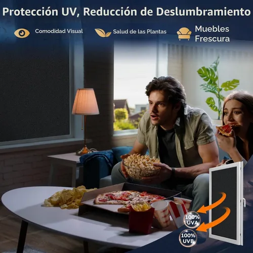Vista 5 de rabbitgoo Película opaca de privacidad para ventanas con herramientas, vidrio de baño, adherencia estática, bloqueo de calor solar, oscurecimiento
