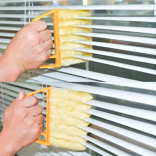 Vista 7 de 2 piezas de limpiador lavable para persianas de ventana, mini cepillo de mano para persianas de madera, persianas venecianas y plumero de aire