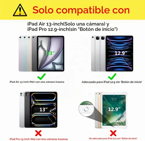 Vista 2 de VIKESI Funda para iPad Pro 12.9 de 6ª/5ª/4ª/3ª/3ª generación 2022/2021/2020/2018, cubierta trasera transparente
