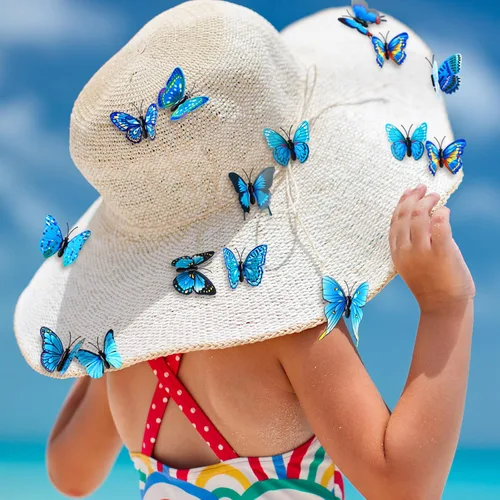 Vista 5 de 36 alfileres de mariposa 3D, broche de seguridad de plástico, decoración de México a granel para ropa de solapa, manualidades, decoración