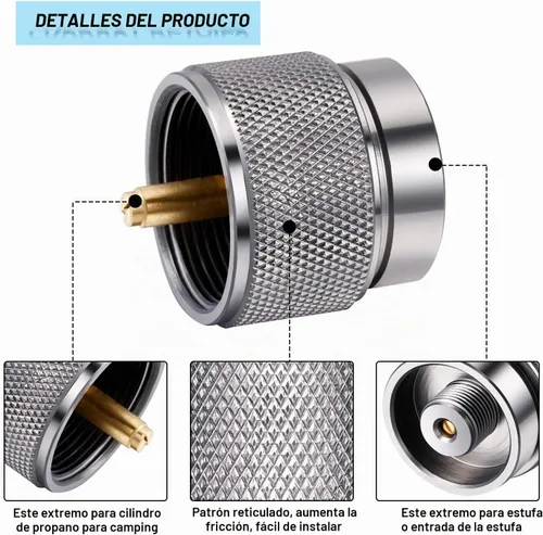 Vista 2 de Hotop Adaptador de estufa de camping de 2 piezas, propano de 1 libra a