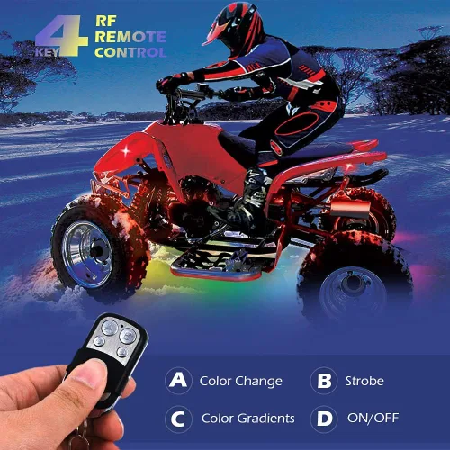 Vista 4 de SHINIGHT - Kit de luces LED para motocicleta, 10 unidades, control de aplicación multicolor IP67