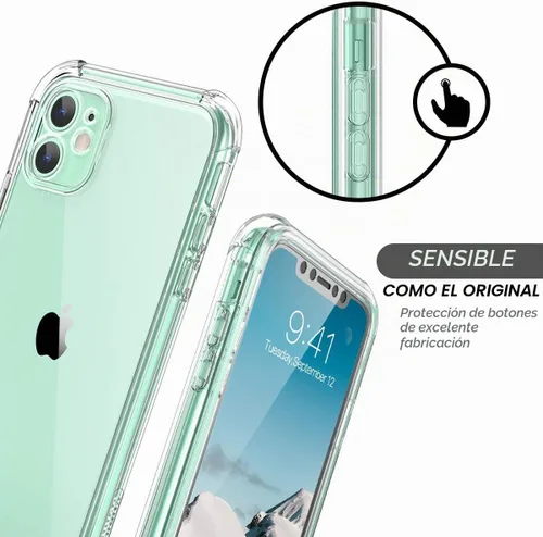 Vista 5 de SURITCH Funda transparente para iPhone 11 (solo 6.1 pulgadas), [protector de pantalla integrado] Funda protectora de cuerpo completo a prueba