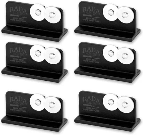 Vista 8 de Rada Cutlery Quick Edge - Afilador de cuchillos (R119), 3.5 x 2 pulgadas, ruedas de acero inoxidable, fabricado en Estados Unidos, paquete de 2