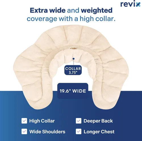 Vista 4 de REVIX Almohadilla térmica para microondas para cuello, hombros y espalda, envoltura térmica para microondas con calor húmedo para tensión muscular