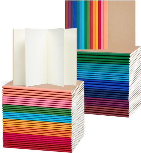 Vista 11 de Paquete de 150 mini cuadernos coloridos de bolsillo en blanco, diarios a granel, cuadernos pequeños de 3.5 x 5.5, 30 hojas/60 páginas, mini