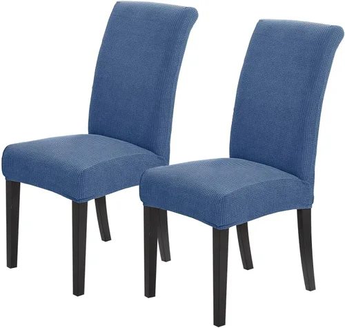 Vista 37 de Joccun - Juego de 2 fundas para sillas de comedor, fundas elásticas para sillas de comedor, fundas de asiento para sillas de comedor, funda de Negro