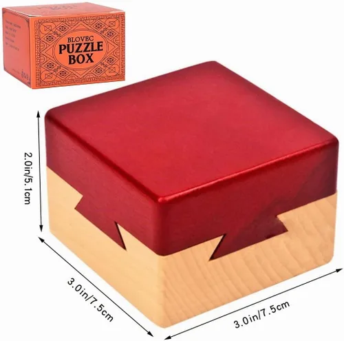 Vista 4 de Caja Imposible de Encaje Dedales Caja de Puzzle de Madera 3D Rompecabezas Mental Cajones Mágicos Compartimento Secreto Caja para Joyería