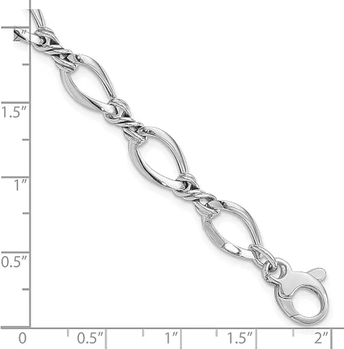 Vista 3 de Pulsera de eslabones de oro blanco de 14 quilates de 75 pulgadas joyería fina para mujer regalos para ella