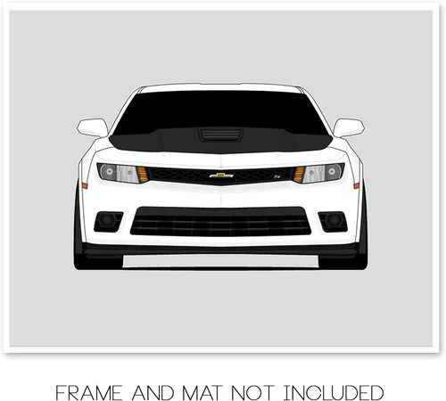 Vista 2 de Custom Car Posters Handmade Poster compatible with Chevy Camaro SS 1LE (2013-2015) Print Wall Art Décor - 17x22 Satin Print (Unframed)