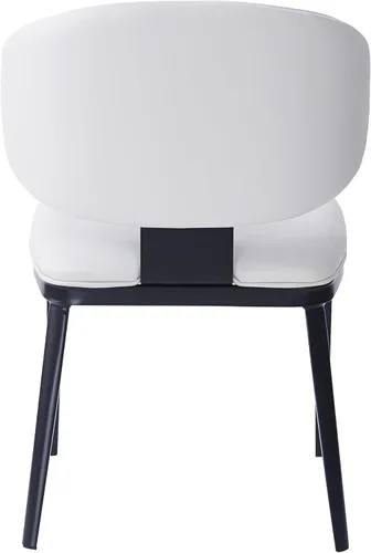 Vista 7 de Juego de 2 sillas de comedor tapizadas de piel sintética, sillas auxiliares para comedores, cocinas, salas de estar, juegos de mesa y sillas, silla