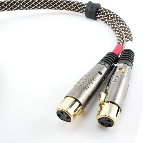 Vista 3 de Cable de audio 2-RCA macho a hembra 2-XLR de 6 pies, cables en línea XR-A106S