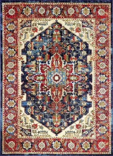 Vista 2 de LUXE WEAVERS Howell Collection 2525 - Alfombra oriental azul marino de 5 x 7