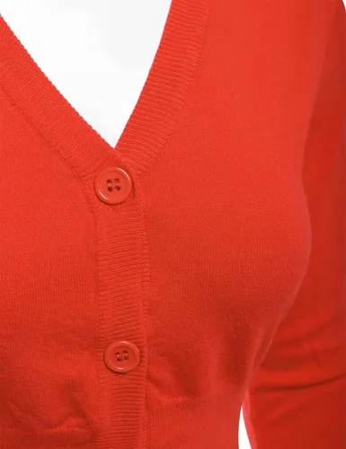 Vista 4 de Cárdigan corto de manga 34 para mujer (S-XXL)