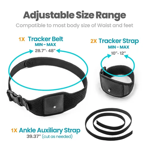 Vista 2 de Park Sung - Correas de seguimiento VR para HTC Vive, 1 cinturón, 2 muñecas y 1 correa de tobillo Upgraded Adjustable Material for Stable Full-Body