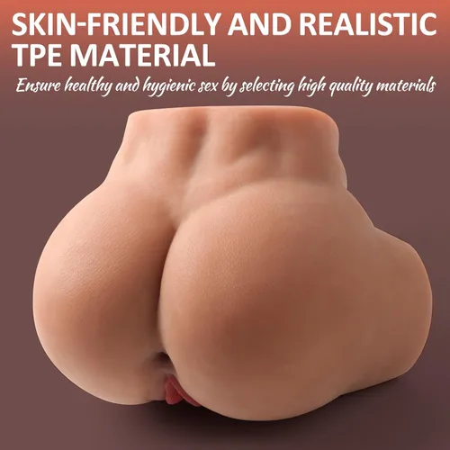 Vista 3 de Muñeca sexual transexual de 7.7 libras, torso con pene vagina anal, juguetes sexuales gay 3 en 1, consolador realista, coño de bolsillo