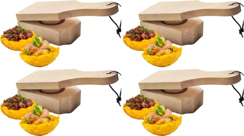 Vista 8 de Tostonera para relleno de tostones. por Imusa Diámetro del molde: 2 3/4 pulgadas, longitud total de 8 pulgadas, práctica correa para colgar, 1