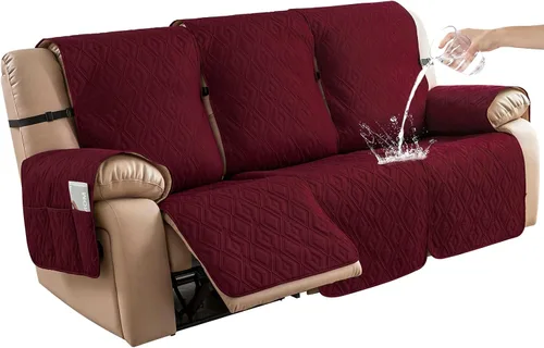 Vista 9 de Genina - Funda impermeable para sillón reclinable de dos plazas, funda antideslizante para sofá, funda para sofá reclinable de 2 plazas, funda