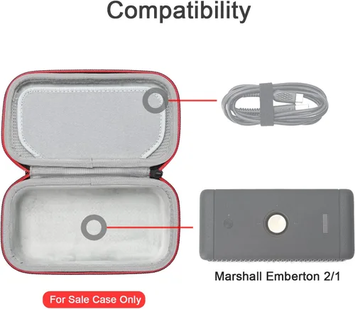 Vista 4 de RLSOCO Funda de transporte para altavoz Bluetooth portátil Marshall Emberton II/Emberton III/Emberton (solo funda)