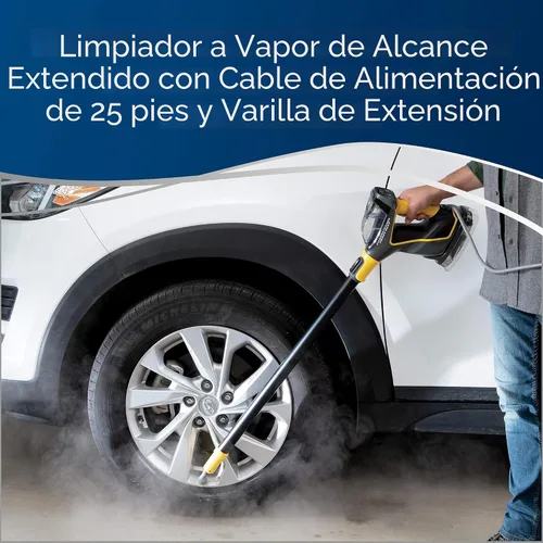 Vista 6 de BISSELL Power Steamer - Trapeador de vapor resistente 3 en 1 y SteamShot de mano para uso en interiores y exteriores: garaje, taller, automóvil