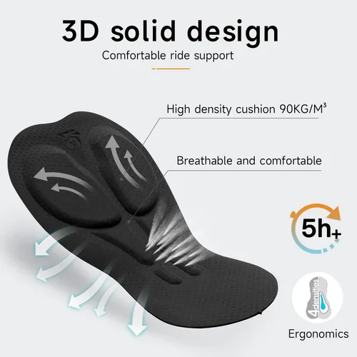 Vista 6 de Santic Pantalones cortos de ciclismo para hombre, acolchado 4D, transpirable, para ciclismo de carretera, ciclismo, ciclismo, ciclismo, gel de viaje