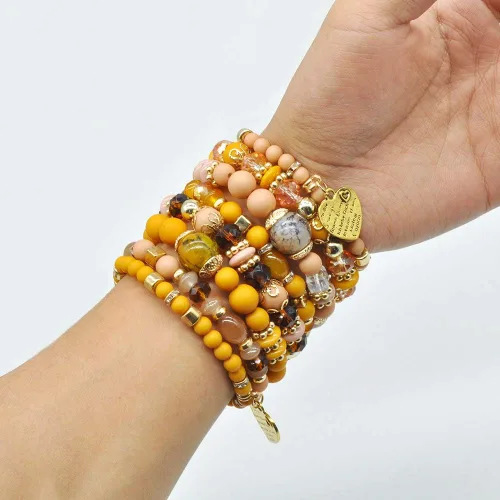 Vista 8 de VONRU - Conjuntos de pulseras bohemias para mujer 6 juegos de pulseras elásticas apilables multicolor estilo hippie joyas finas