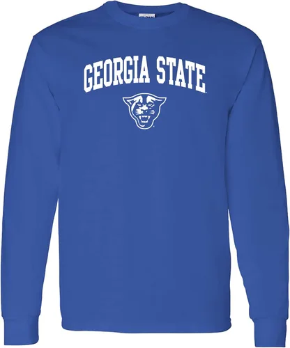 Vista 103 de NCAA oficial de College – University Team Color Arco Logo Manga Larga