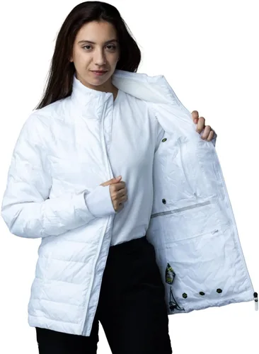Vista 12 de Apricoat EcoDown Jacket - Chaqueta acolchada con capucha ligera y resistente al agua - Abrigo de invierno resistente al viento con aislamiento