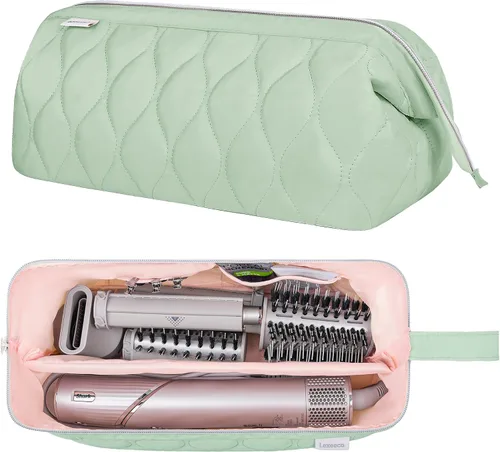 Vista 10 de Lexeeco Dyson Airwrap Travel Case for Shark Flex Style Fusion Hair Dryer Beige